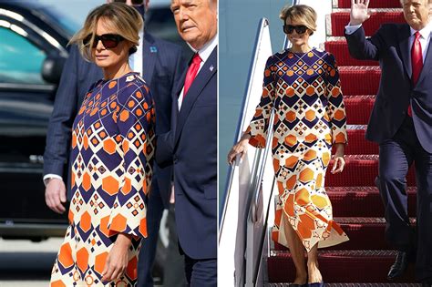 melania trump's gucci dress|melania trump in orange dress.